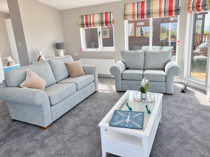 Spacious lodge living area, the space difference in the holiday lodge vs static caravan comparison
